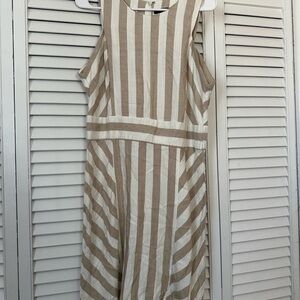 Sharagano Tan Sleeveless Knee-Length Dress